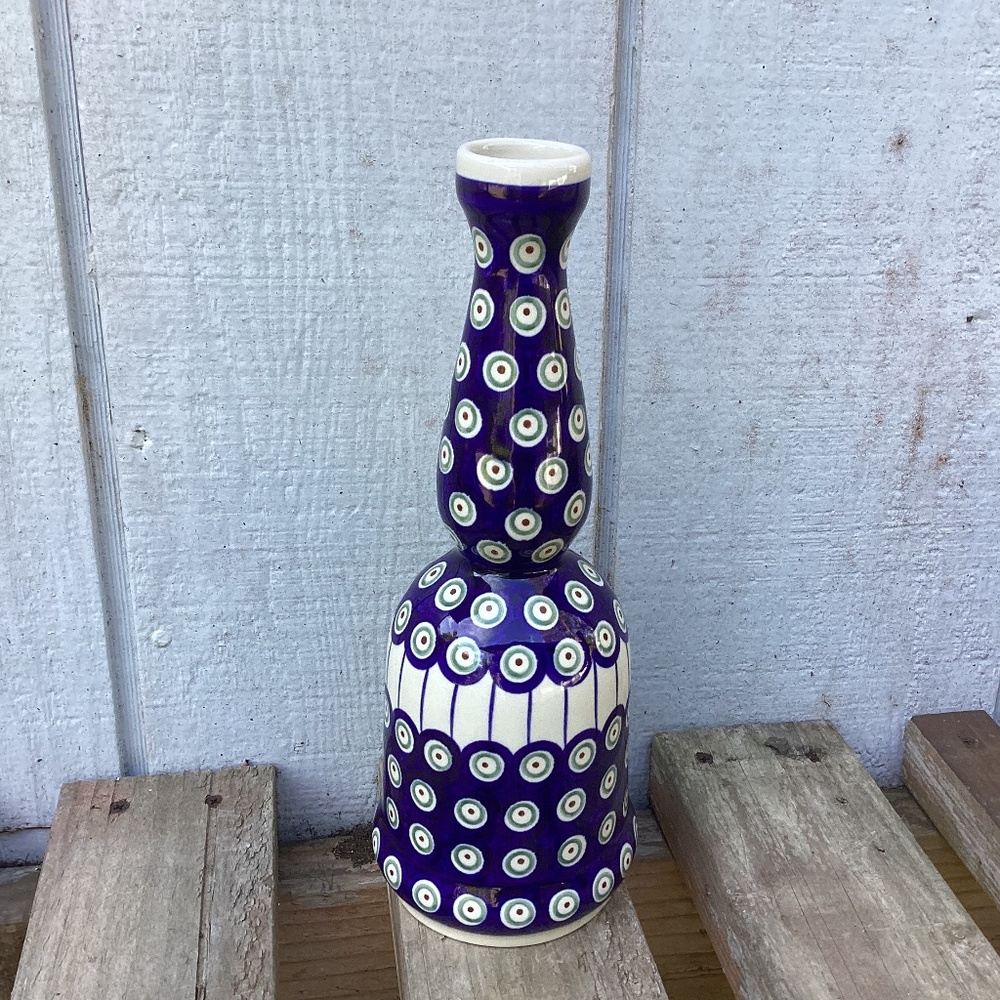 Boleslawiec Polish pottery liquor BOTTLE vase